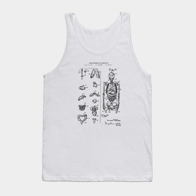 Human Skeleton Patent Blueprint Illustration Tank Top by MadebyDesign